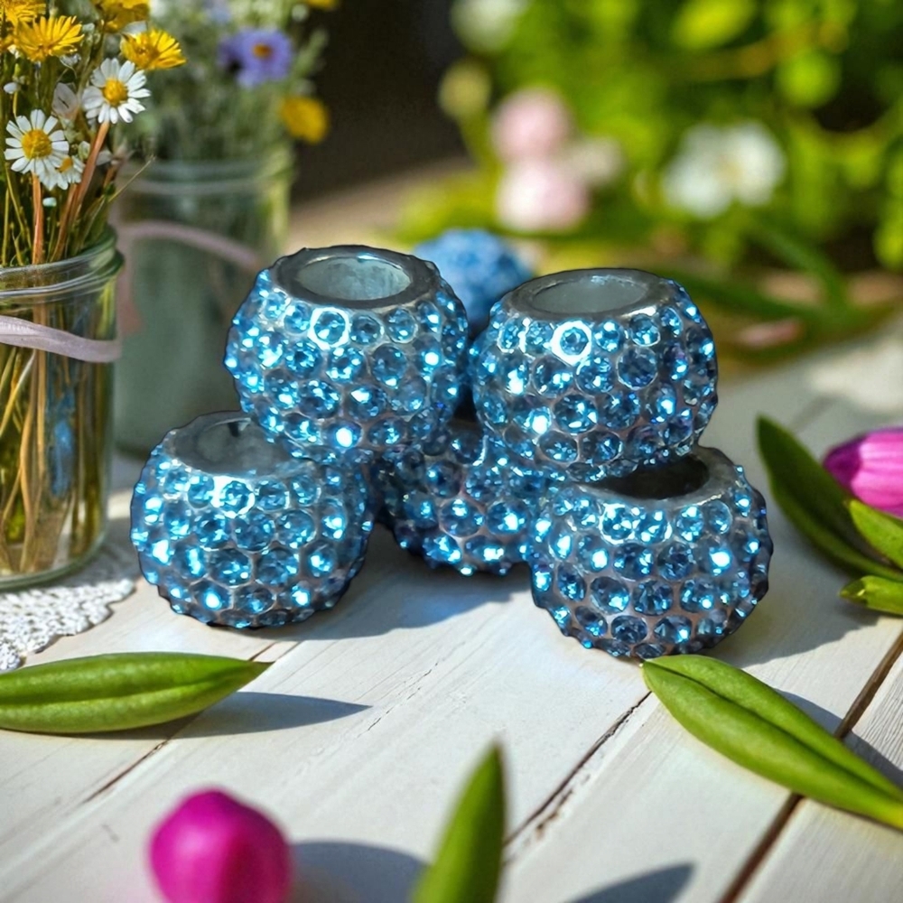 Retired Brighton blue ice spacer bead with Swarovski Crystals - one bead…
